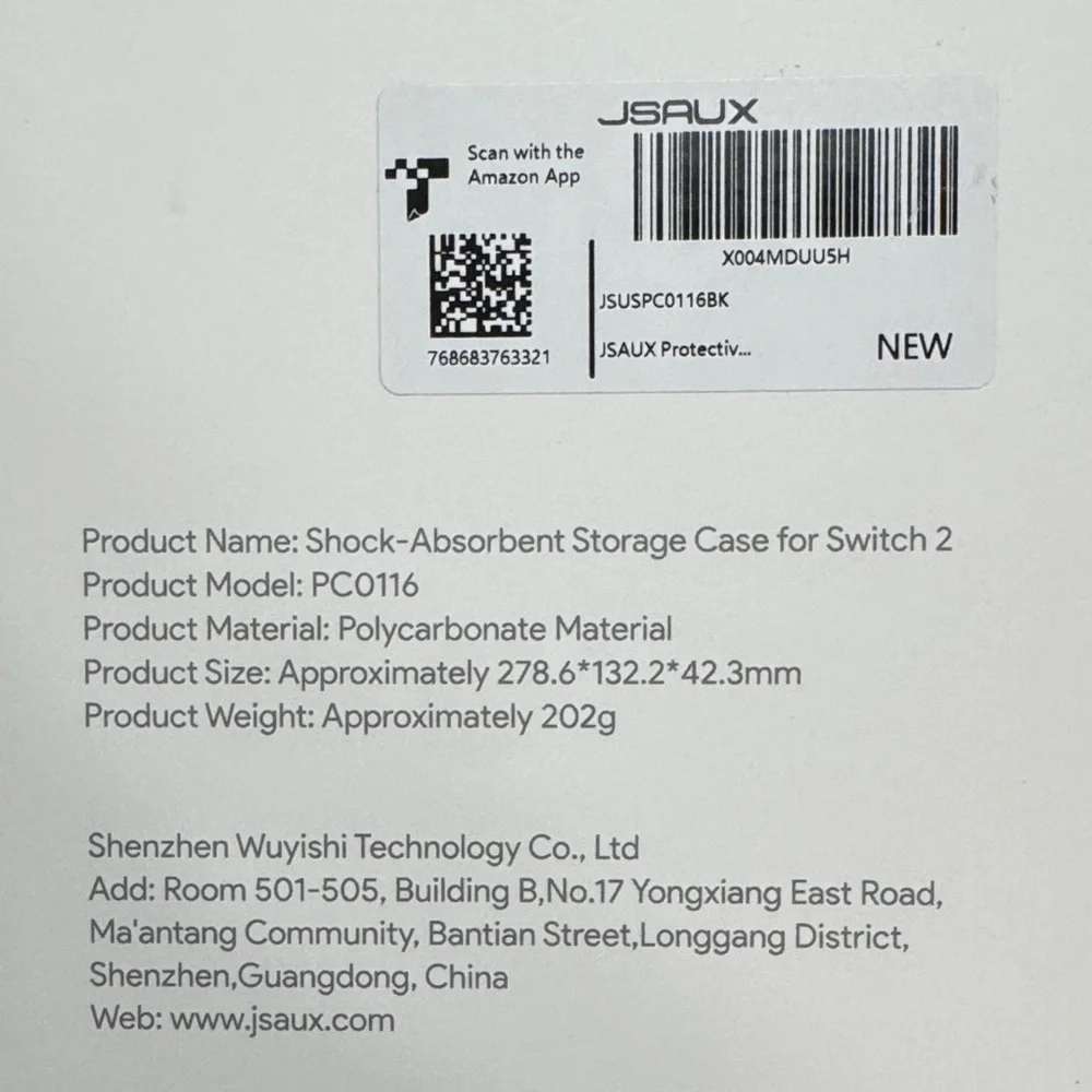 Black Storage Case for Switch 2